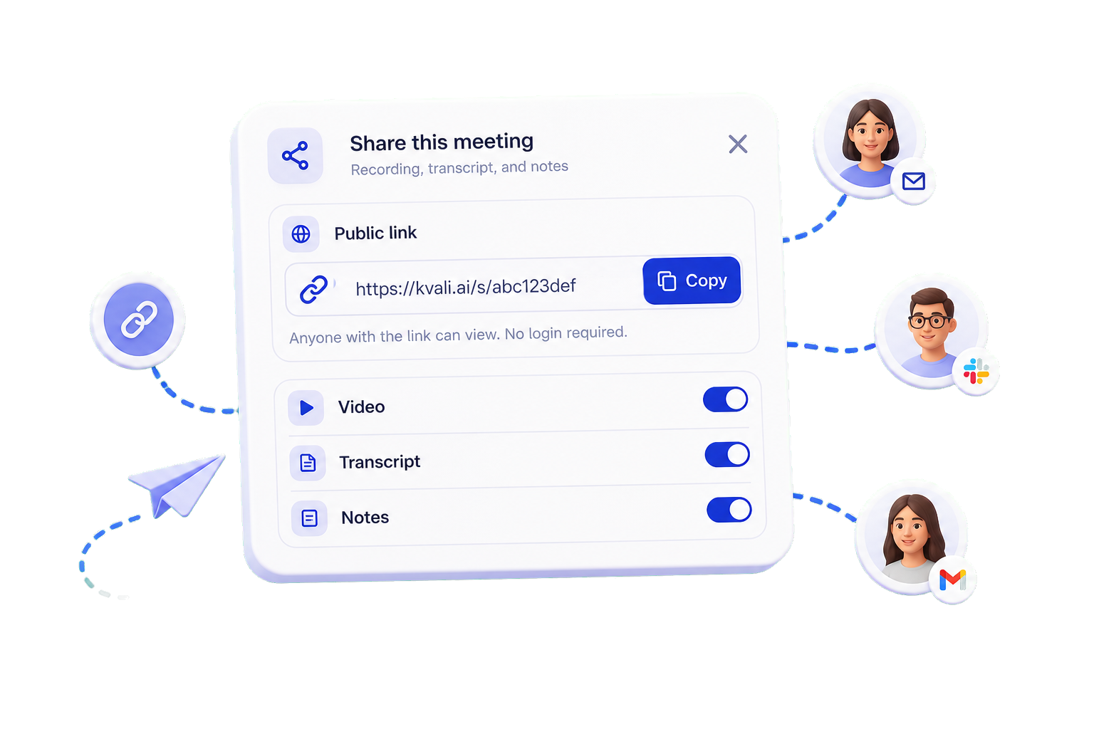 Share link graphic with permissions and recipients